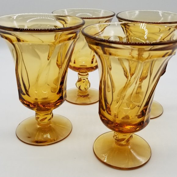 Fostoria Dining Vintage Fostoria Glass Jamestown Pattern Amber Stemware Poshmark